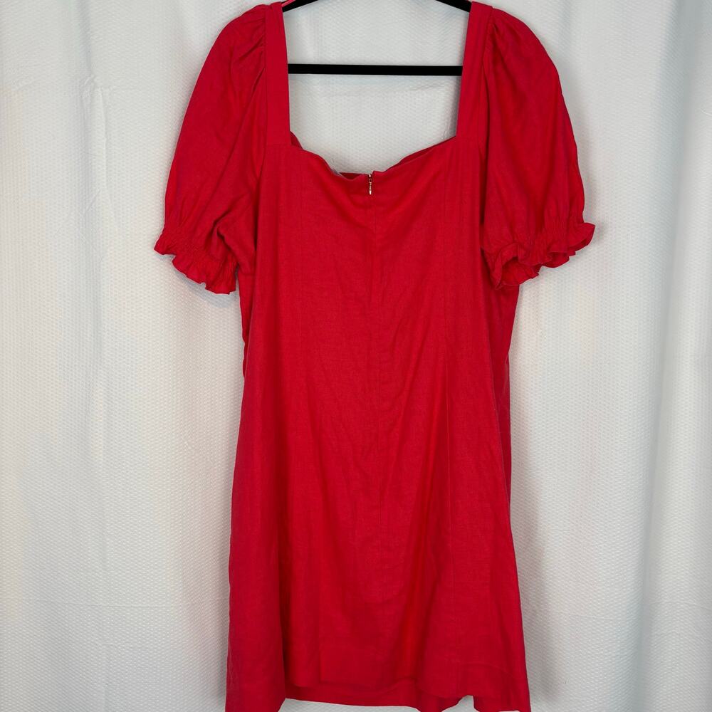 Nwt Draper James Rsvp Linen Blend Red Midi Dress … - image 1